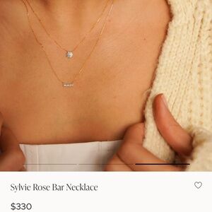 Dana Rebecca Sylvie Rose Bar Necklace in Rose Gold